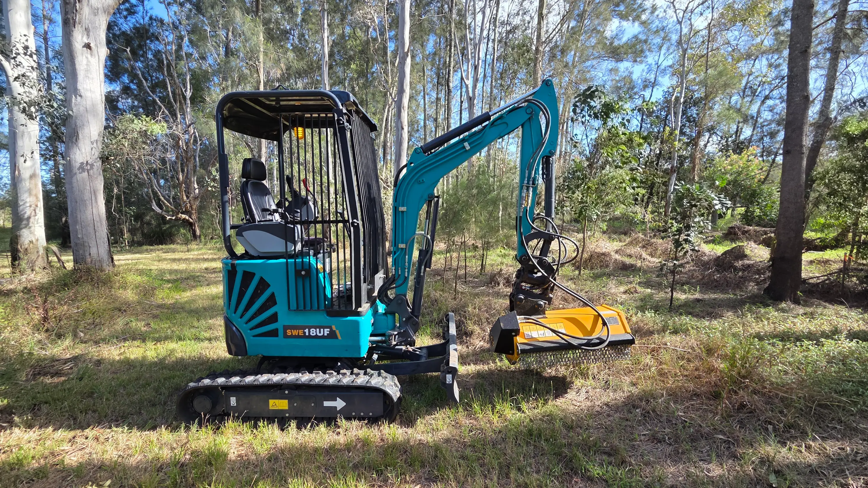 Excavator with specialist attachments